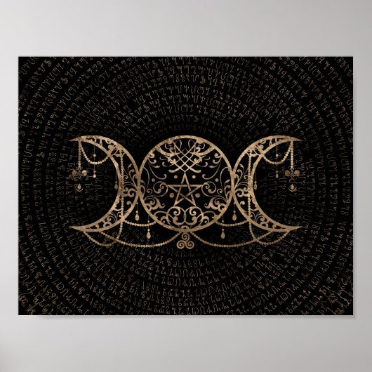 Poster Triple Lune - Triple Déesse Or et noir (Devant)