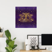 Poster Triple Moon - Triple Goddess Gold and Purple (Bureau à domicile)