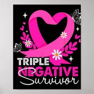 Poster Triple survivant négatif Sensibilisation au cancer