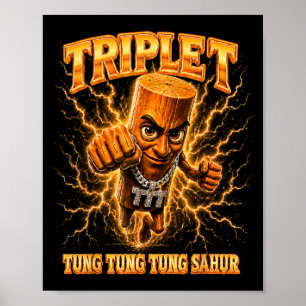 Poster Triple T Tung Tung Tung Sahur Mème Pour Les Filles
