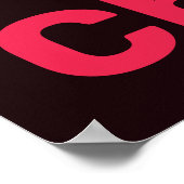 Poster Triplet & légende en cerisier rose et noir stylisé (Coin)