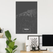 Poster Tripoli, Libye (blanc sur noir) (Bureau à domicile)