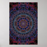 Poster Trippy: Abstract radiaal kunstwerk