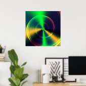 Poster Trippy Abstrait Super Green Swirl Fractal Art (Bureau à domicile)