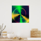 Poster Trippy Abstrait Super Green Swirl Fractal Art (Cuisine)