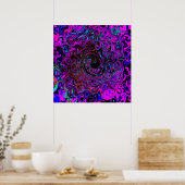 Poster Trippy Black et Magenta Retro Liquid Swirl (Cuisine)