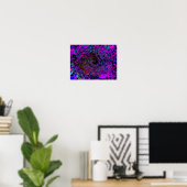 Poster Trippy Black et Magenta Retro Liquid Swirl (Bureau à domicile)