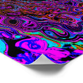 Poster Trippy Black et Magenta Retro Liquid Swirl (Coin)
