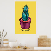Poster Trippy Cactus Pot Funny Psychedelic Prickly Hugs (Cuisine)