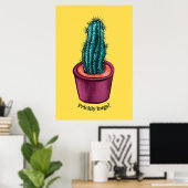 Poster Trippy Cactus Pot Funny Psychedelic Prickly Hugs (Bureau à domicile)