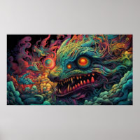 Trippy créature avec motif psychédélique