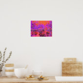 Poster Trippy Magenta et Orange Jardin impressionniste (Cuisine)