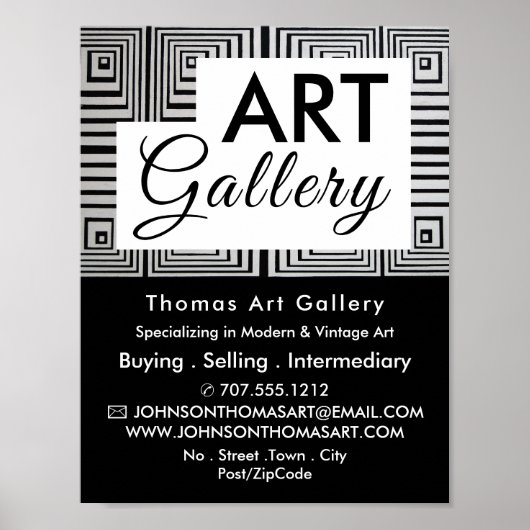 Poster Trippy Maze Carrés, Concessionnaire d'art, Galerie (Devant)