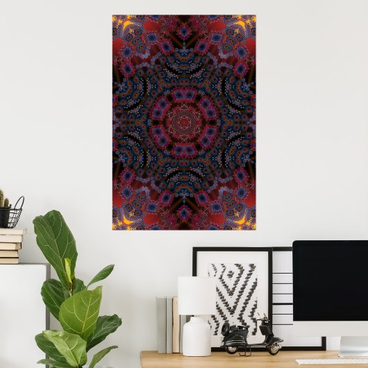 Poster Trippy : Oeuvre Psychédélique Radiale (Bureau à domicile)