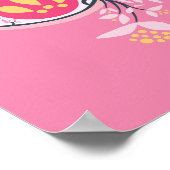 Poster Trippy Psychedelic yeux rose floral Pastel Goth (Coin)