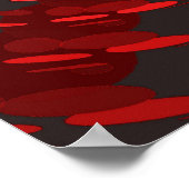 Poster Trippy : Rouge Abstrait (Coin)