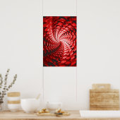 Poster Trippy : Rouge Abstrait (Cuisine)