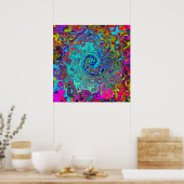 Poster Trippy Sky Blue Abstrait Retro Liquid Swirl (Cuisine)