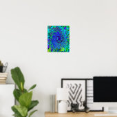 Poster Trippy Violet Bleu Abstrait Retro Liquid Swirl (Bureau à domicile)