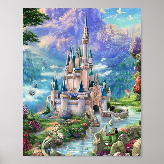 Poster Triptyque de Château Whimsale Ultra Détaillé (Devant)