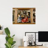 Poster Triptyque de Mérode par Robert Campin (Bureau à domicile)