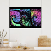 Poster Triptyque fractal n° 1 (Cuisine)