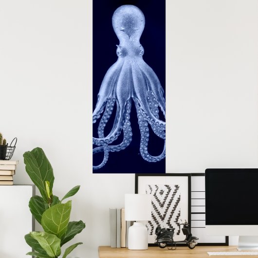 Poster Triptyque II Octopus surdimensionné Imprimer en bl (Bureau à domicile)