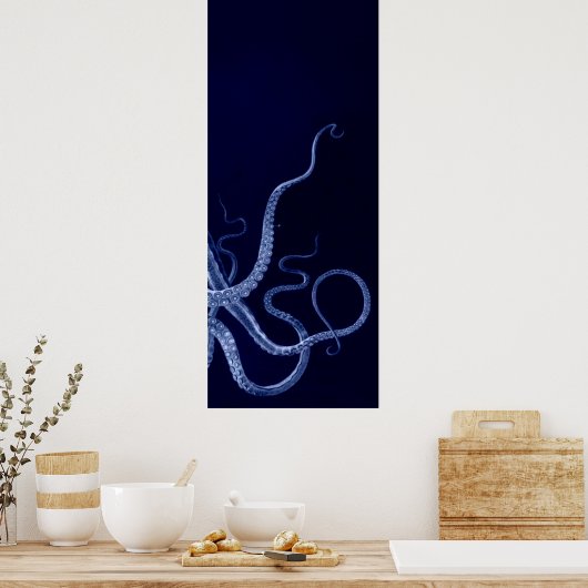 Poster Triptyque Octopus III surdimensionné Imprimer en b (Cuisine)