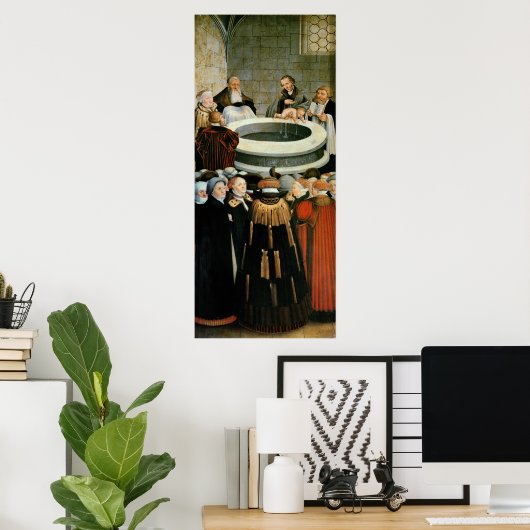 Poster Triptyque, panneau gauche, Philipp Melanchthon (Bureau à domicile)