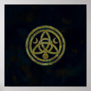 Poster Triquetra Triple Moon Celtic Ornement