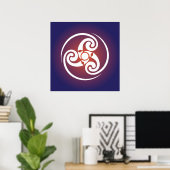 Poster Triskele, Triple Spiral, Symbole Triskelion Celtic (Bureau à domicile)