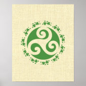 Poster Triskelion celtique & Shamrocks (Devant)