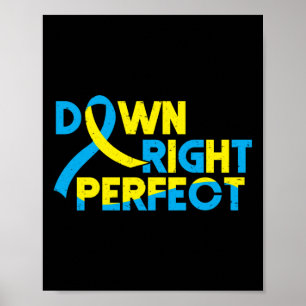 Poster Trisomie de syndrome de Down 21 Ruban parfait vers