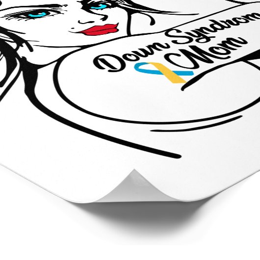 Poster Trisomy 21 Syndrome de Down Maman Rosie Le Riveter (Coin)