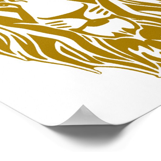 Poster Triste lion tête d'or signe royal (Coin)