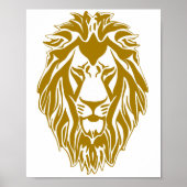 Poster Triste lion tête d'or signe royal (Devant)