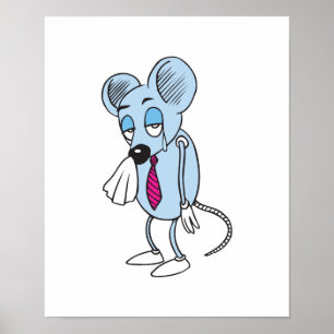 Poster triste souris en larmes
