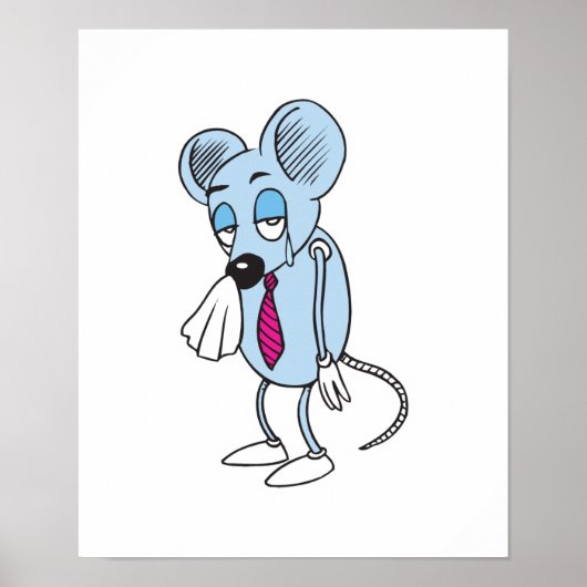 Poster triste souris en larmes (Devant)