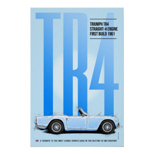 Poster Triumph TR4 (Devant)