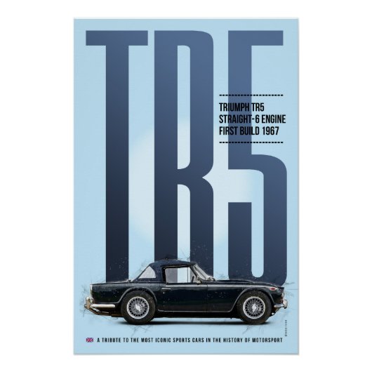 Poster Triumph TR5 (Devant)