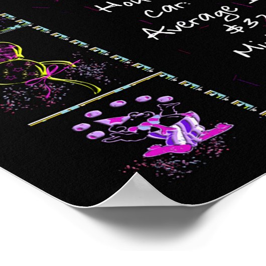 Poster Trivia de l'année de naissance 1985 sur noir (Coin)