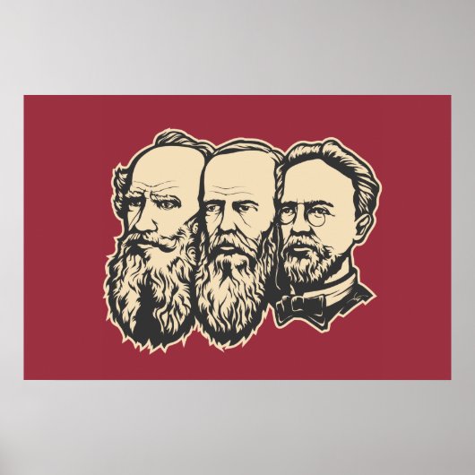 Poster Troïka russe : Tolstoï, Dostoïevski, Chekhov (Devant)