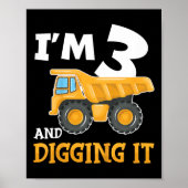 Poster Trois 3ans 3e anniversaire Construction Boy 3 ans (Devant)