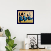 POSTER TROIS ANGES EN BLEU (Bureau à domicile)