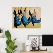 POSTER TROIS ANGES EN BLEU (Bureau à domicile)
