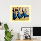 POSTER TROIS ANGES EN BLEU (Bureau à domicile)