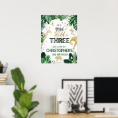 Poster Trois anniversaires de enfants de la jungle sauvag (Bureau à domicile)
