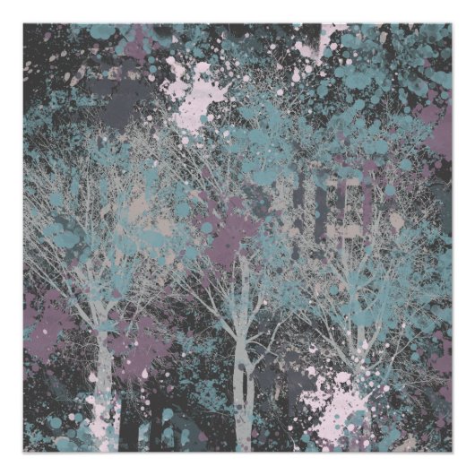 Poster Trois Arbres Abstrait (Devant)