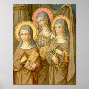 Poster Trois autres saints pauvres Clares (SAU 027) 11"x1