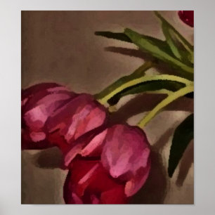 Poster Trois beaux tulipes imprimées